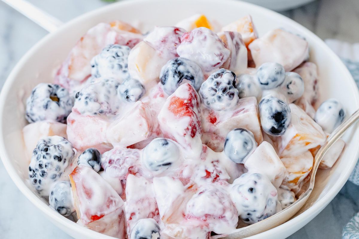 Creamy Fruit Salad {with Sour Cream}