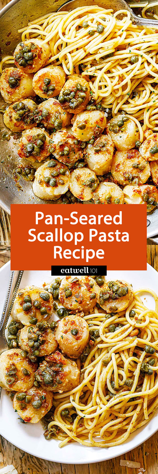 Pan-Seared Scallop Pasta - #scallops #pasta #recipe #eatwell101 - Scallop pasta are so easy to make at home! This pasta dinner with sea scallops is a perfect date-night recipe and comes together in just 20 minutes!
