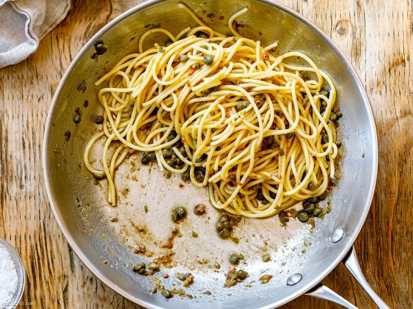 Scallop Pasta Recipe with Caper Butter Sauce