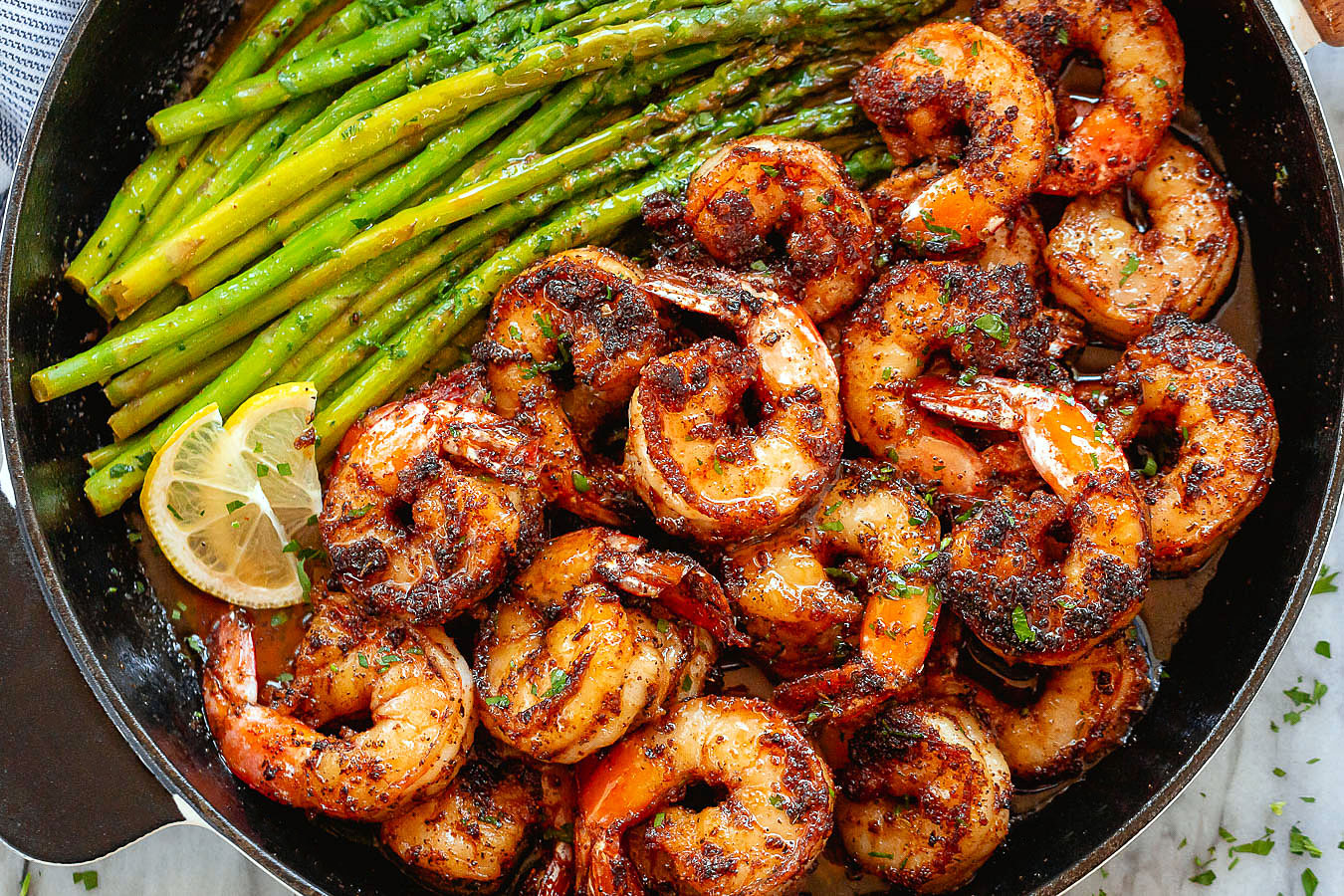 20 Minute Skillet Blackened Shrimp Fajitas