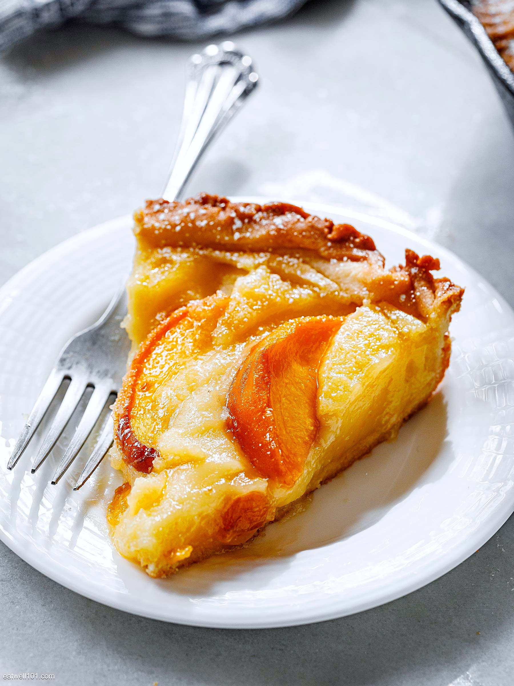 slice of peach tart