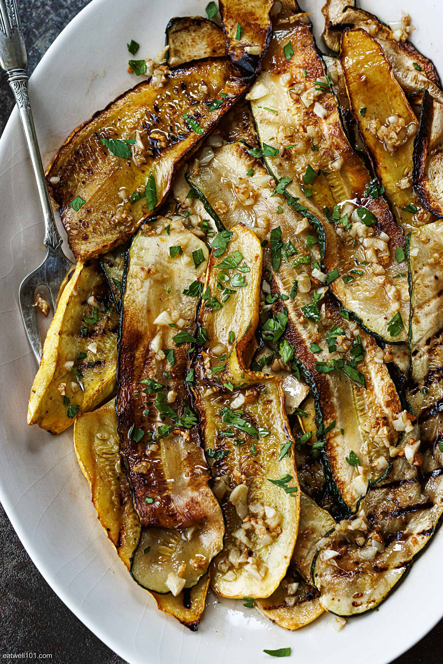 Roast Shallot, Garlic, and Zucchini Salad Recipe, @Atkins, Recipe