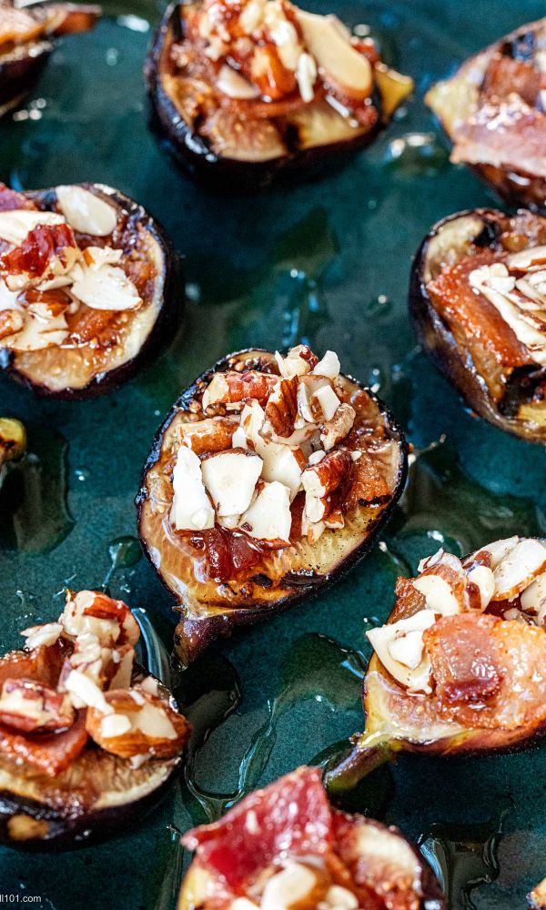 Grilled Figs with Bacon and Maple Syrup
