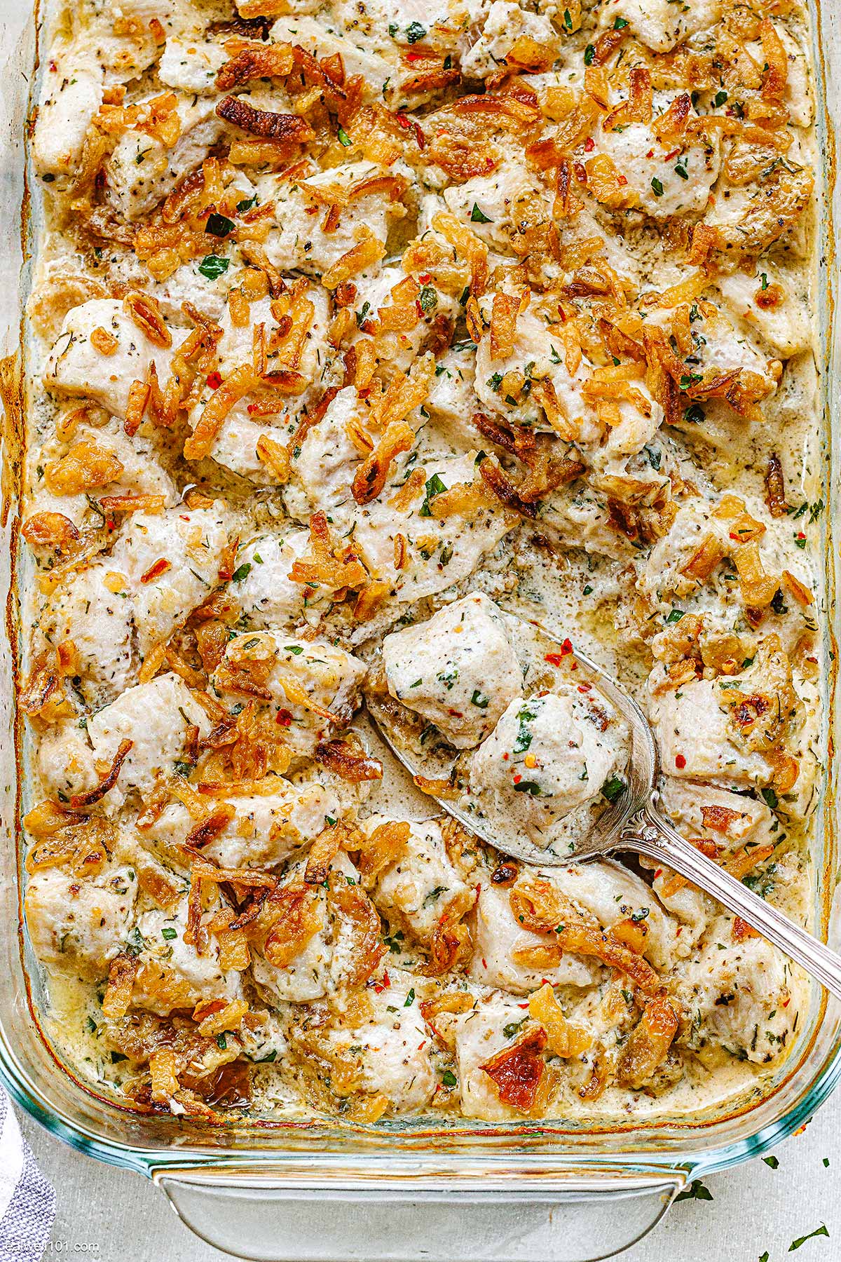 crispy onion chicken casserole