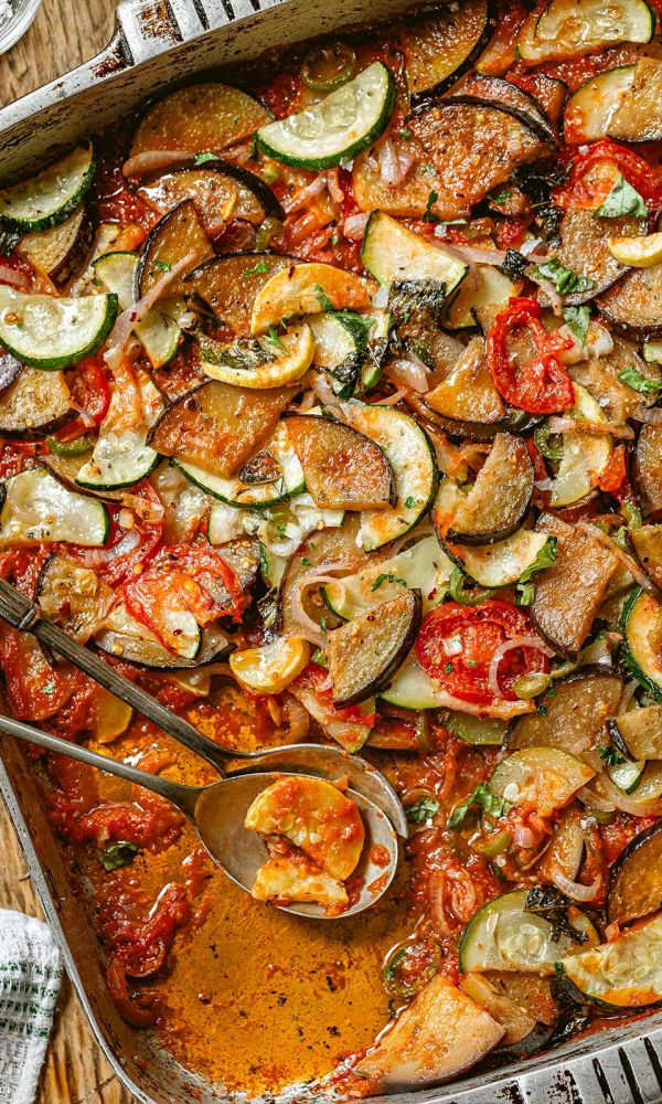 Roasted Vegetables with Tomato and Parmesan