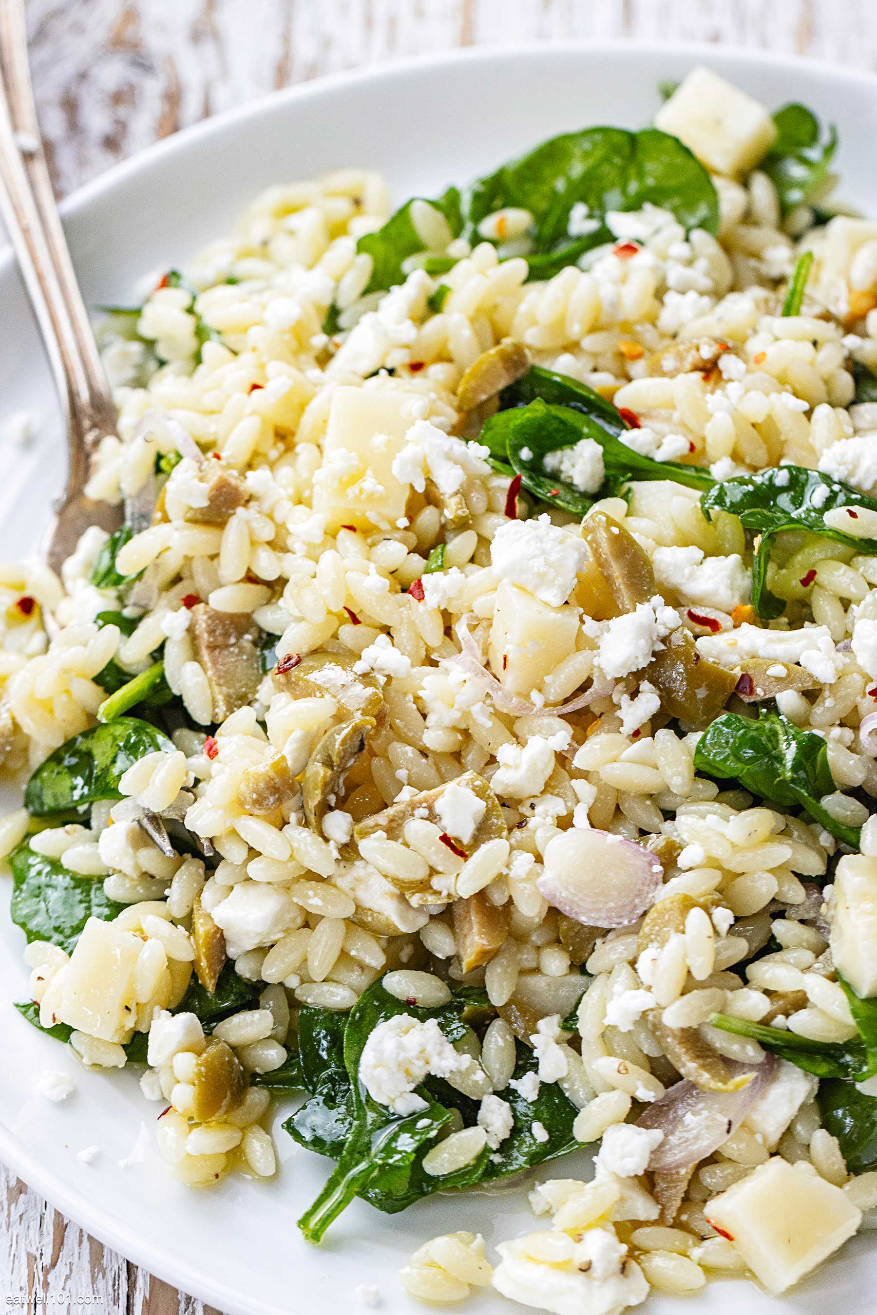 Orzo Pasta Salad with Spinach and Feta 2
