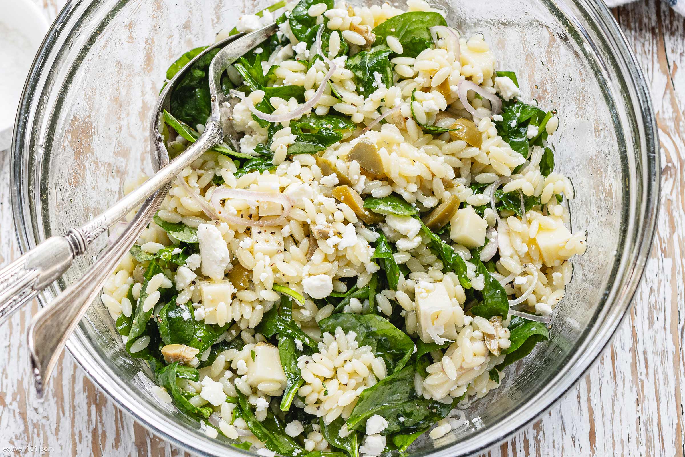 Orzo Pasta Salad with Spinach and Feta 3
