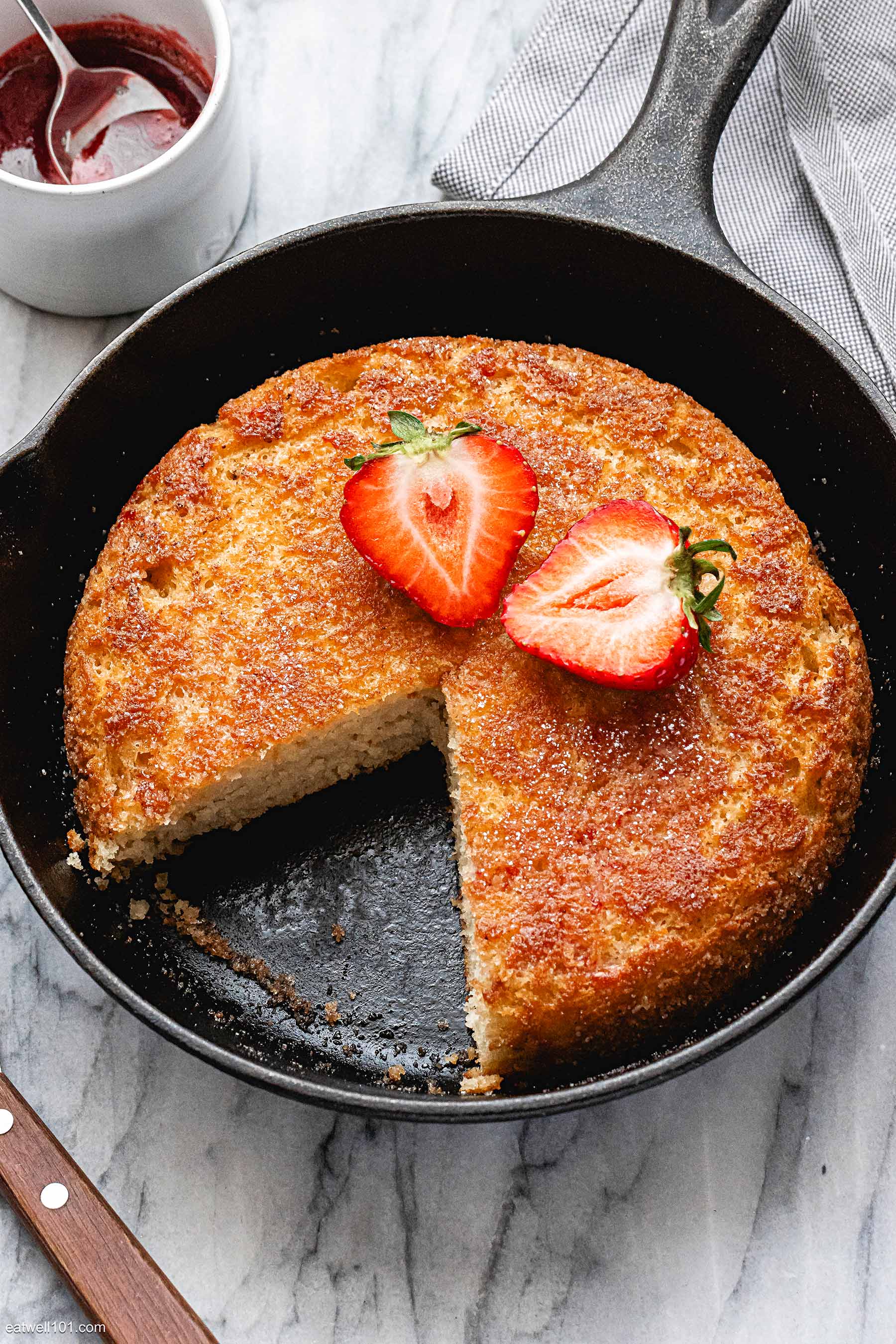 baked pancake recipe in a skillet