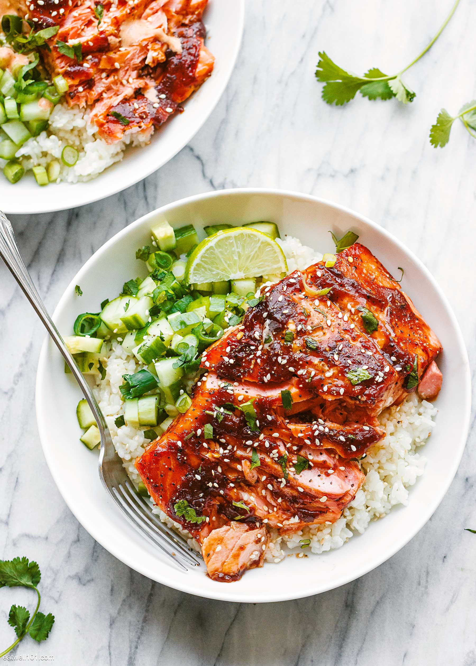 BBQ Salmon Bowl Recipe – Baked Salmon Rice Bowl Recipe — Eatwell101