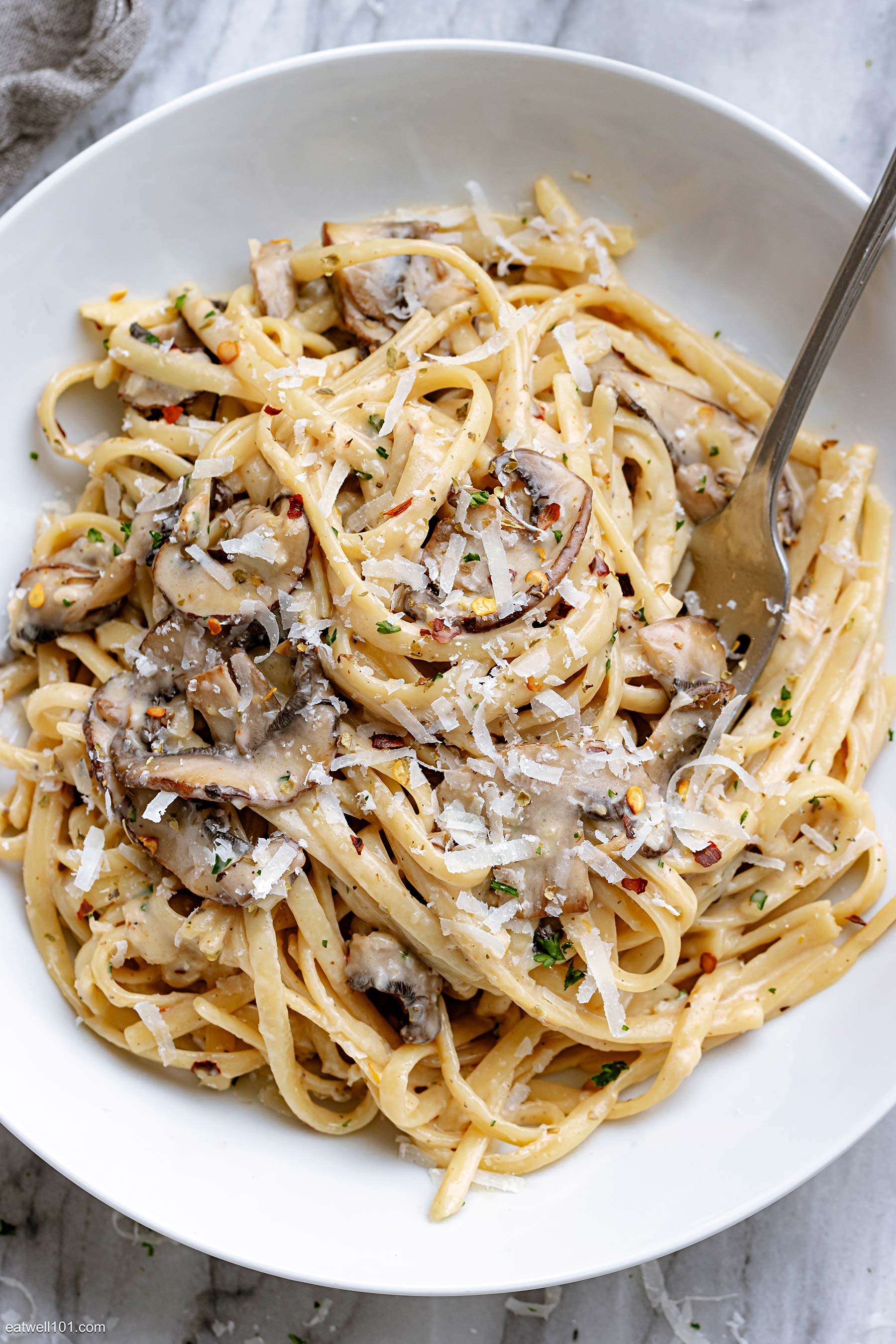 creamy mushroom pasta dinner