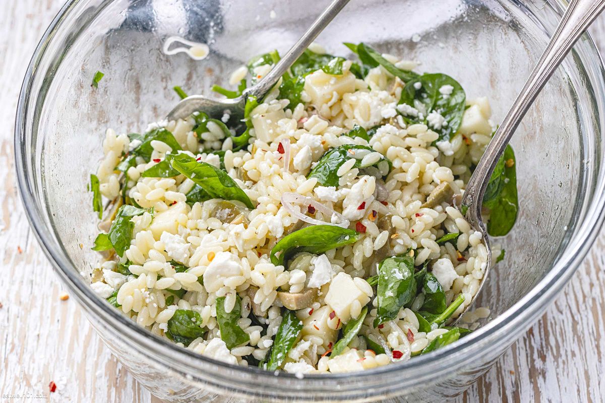 Spinach Orzo Pasta Salad