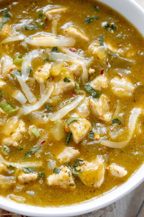 Easy Green Chile Pork Soup - #recipe by #eatwell101 - https://www.eatwell101.com/green-chile-pork-soup-recipe