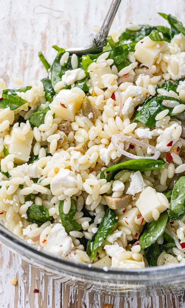 Spinach Orzo Pasta Salad