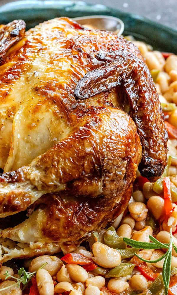 Roasted Chicken with White Beans