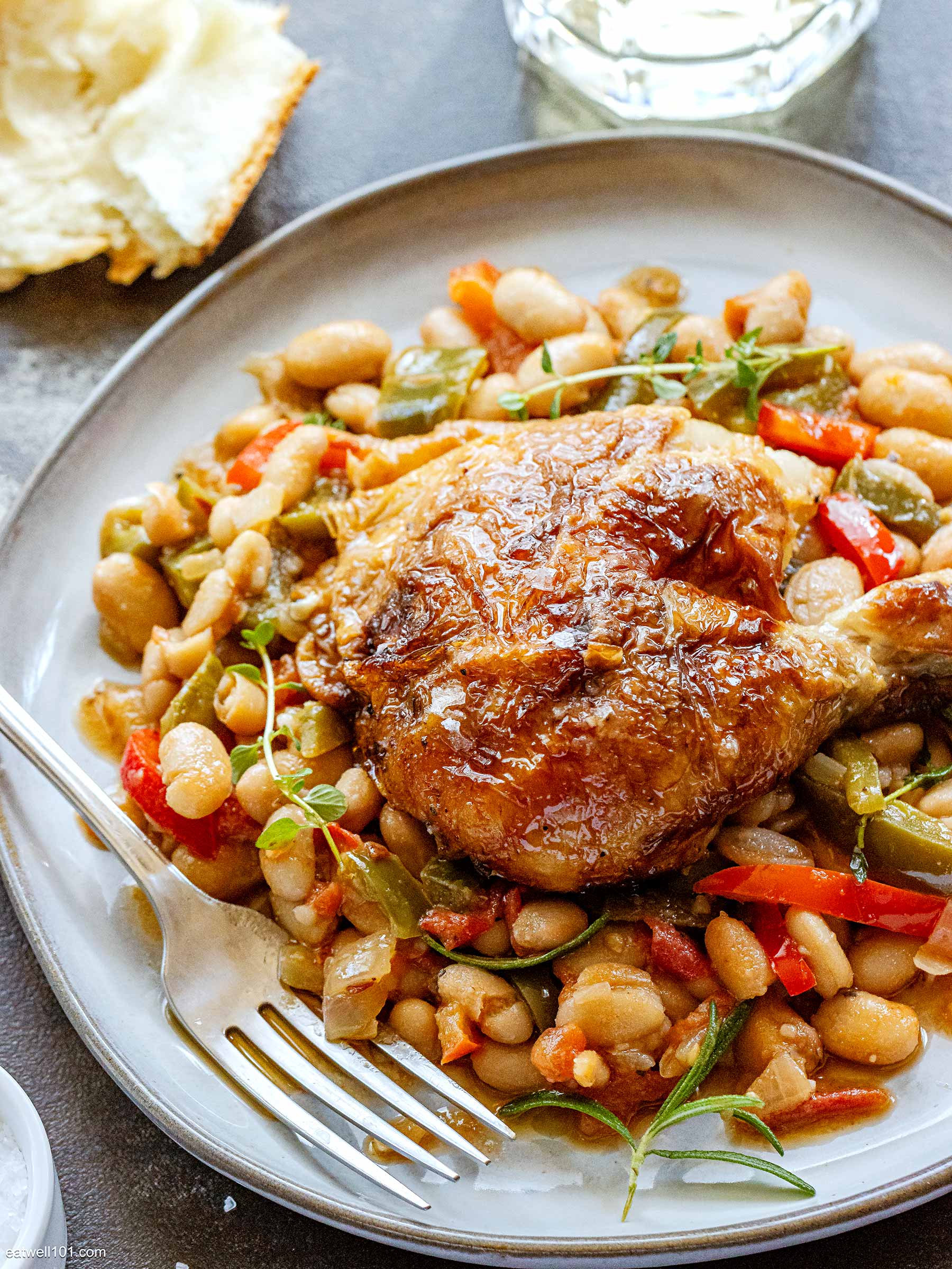 roasted chicken with beans