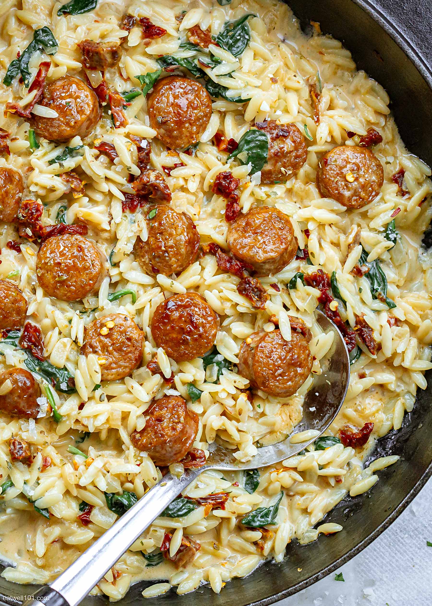 Creamy Sausage Pasta skillet