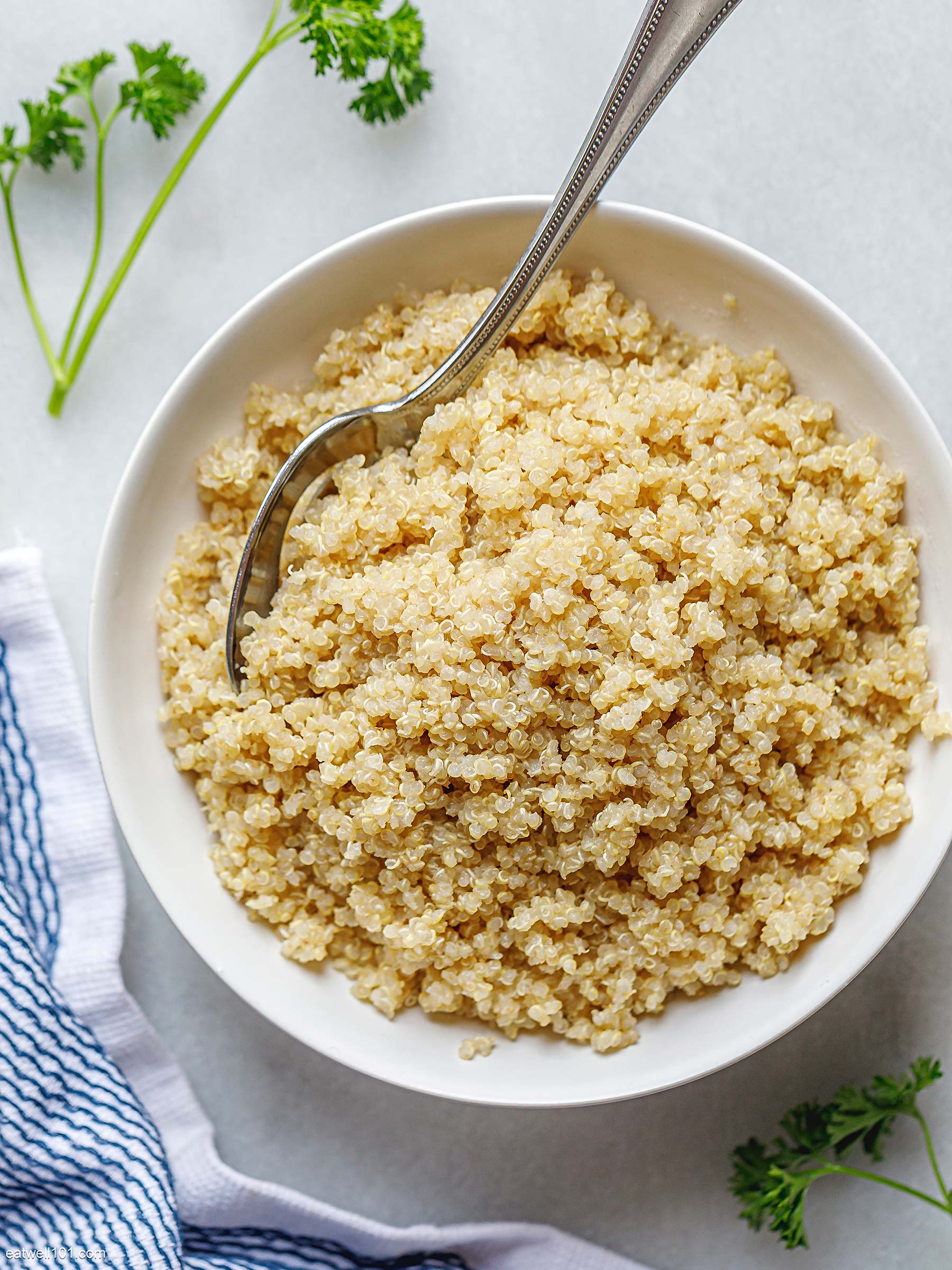cooked quinoa in a plate