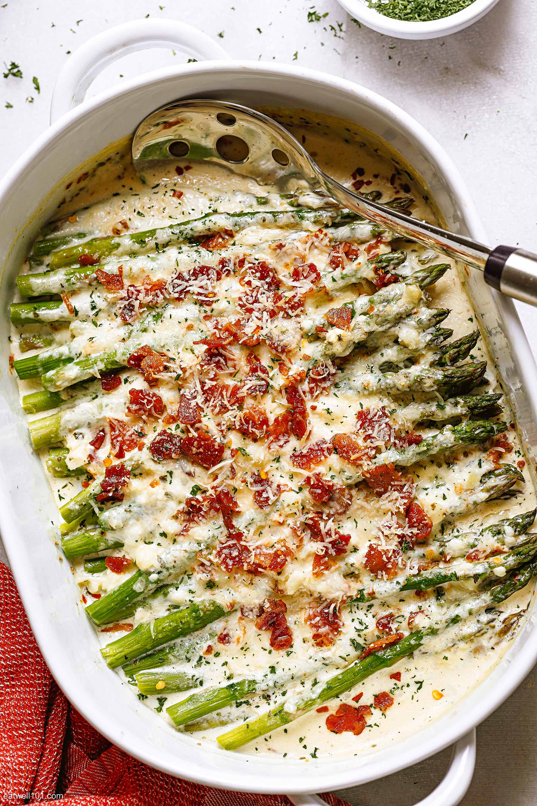 baked asparagus with cheese and bacon