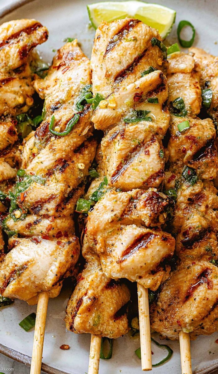 Honey Lime Chicken Skewers