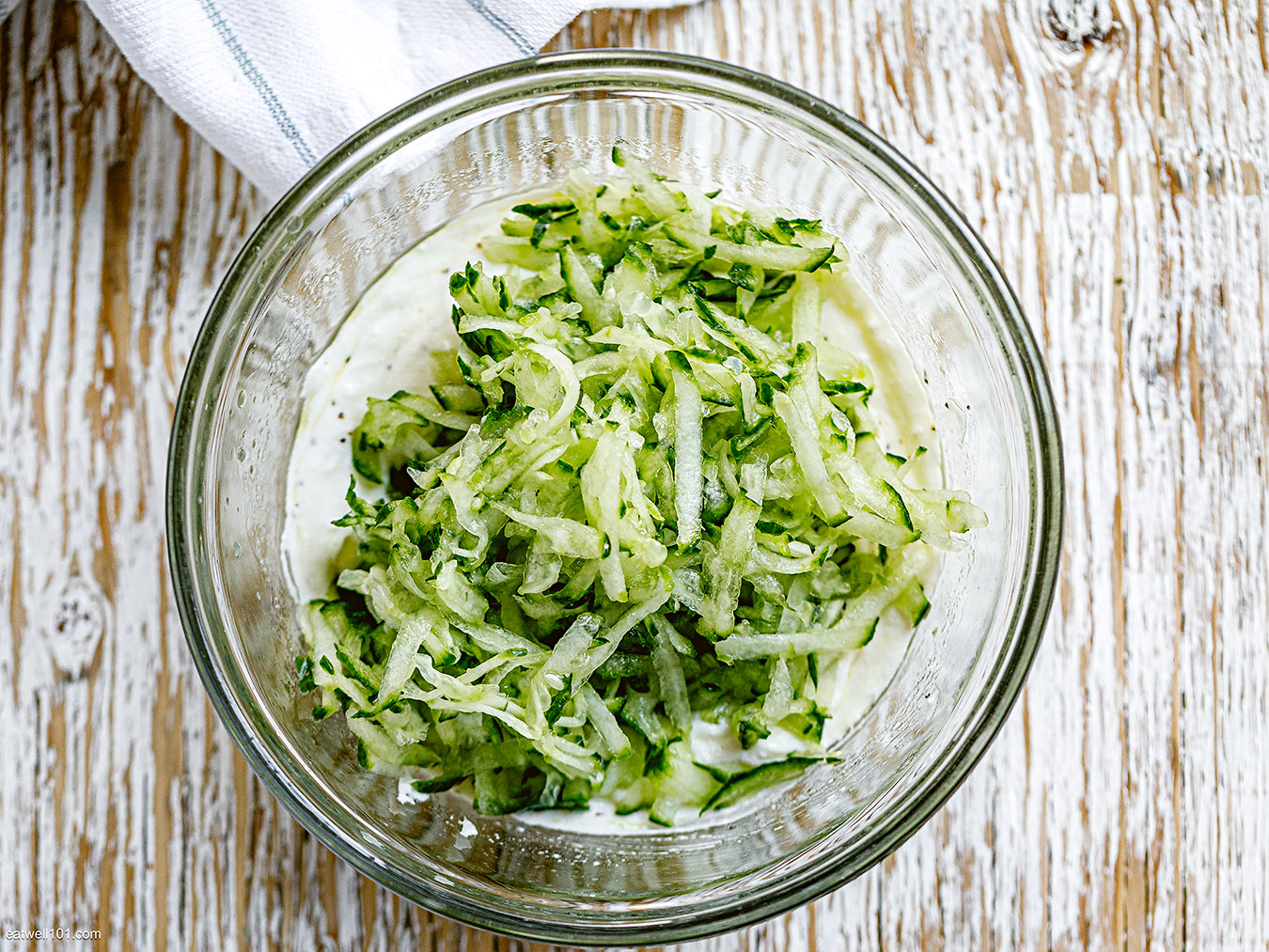 shredded cucumber
