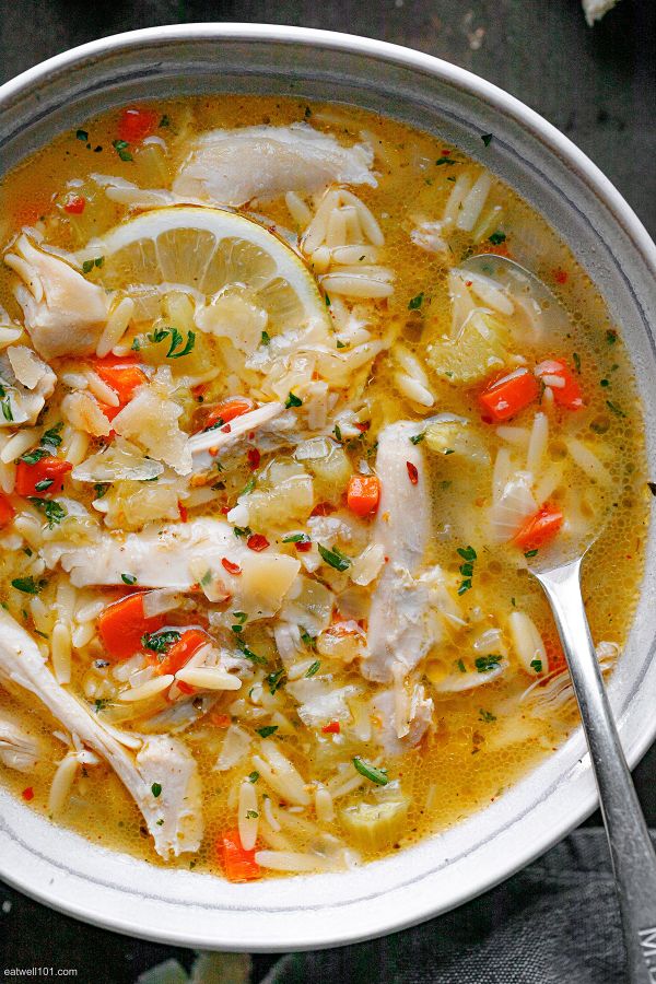 Healthy Lemon Chicken Soup - #recipe by #eatwell101 - https://www.eatwell101.com/chicken-soup-recipe