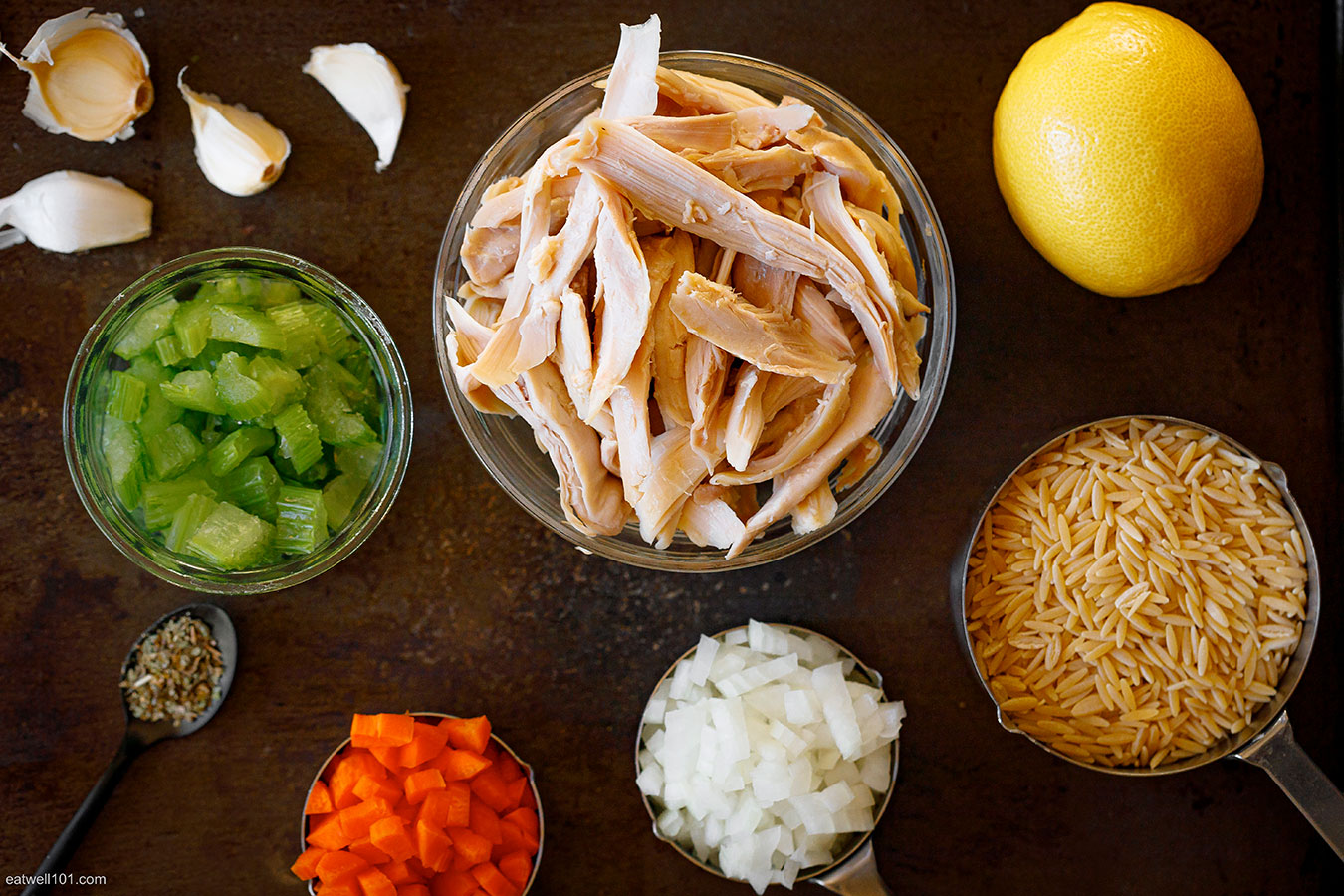 ingredients for lemon chicken orzo soup recipe