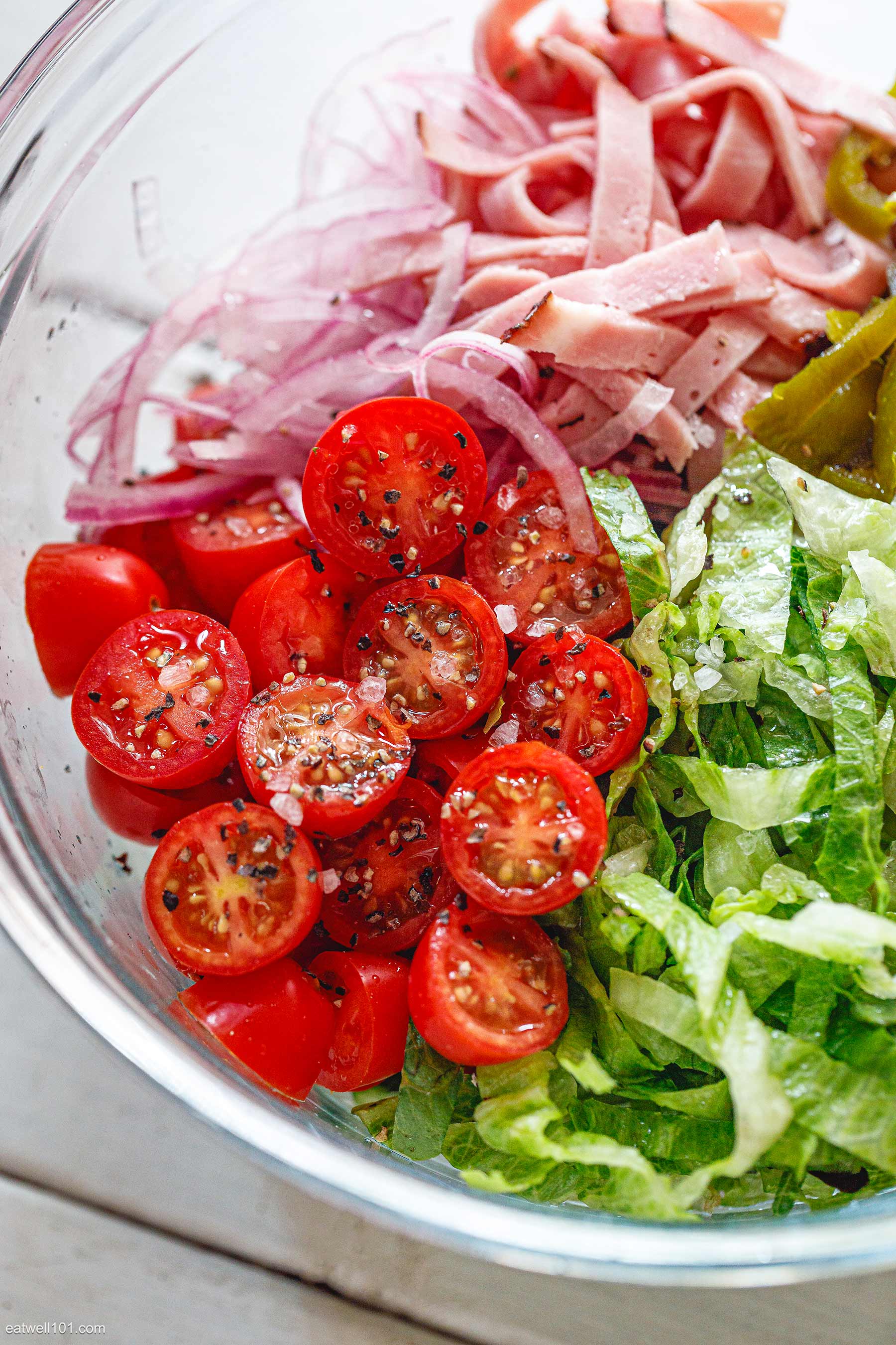 ingredients for italian mozzarella chopped salad