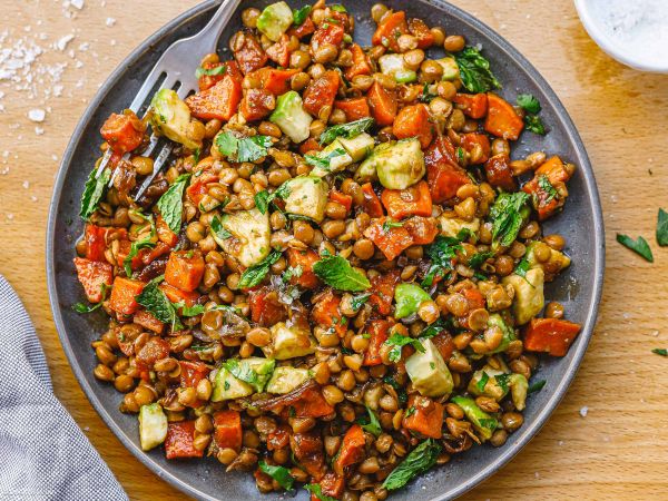 Sweet Potatoes and Lentil Salad recipe