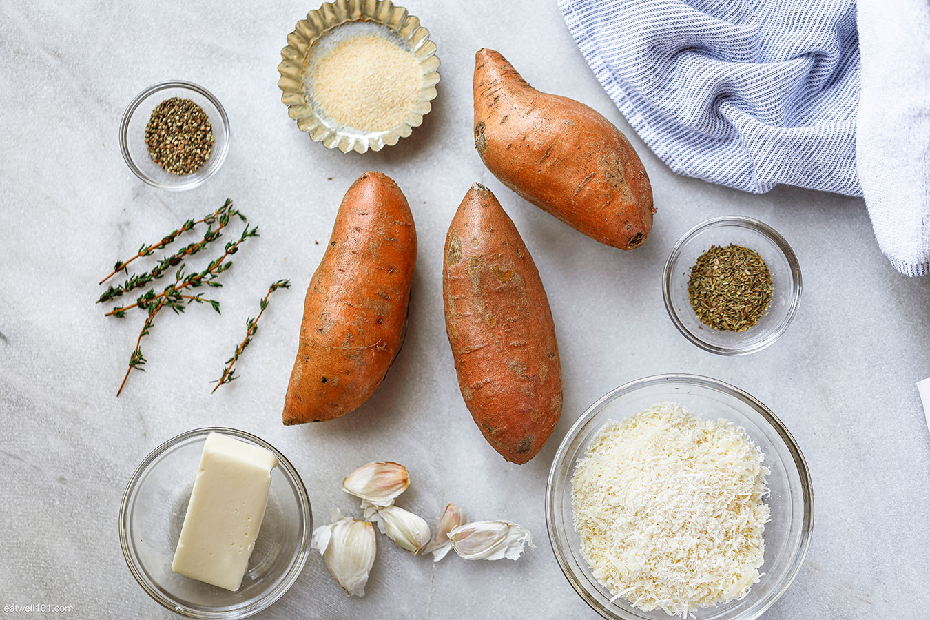 ingredients for baked sweet potatoes