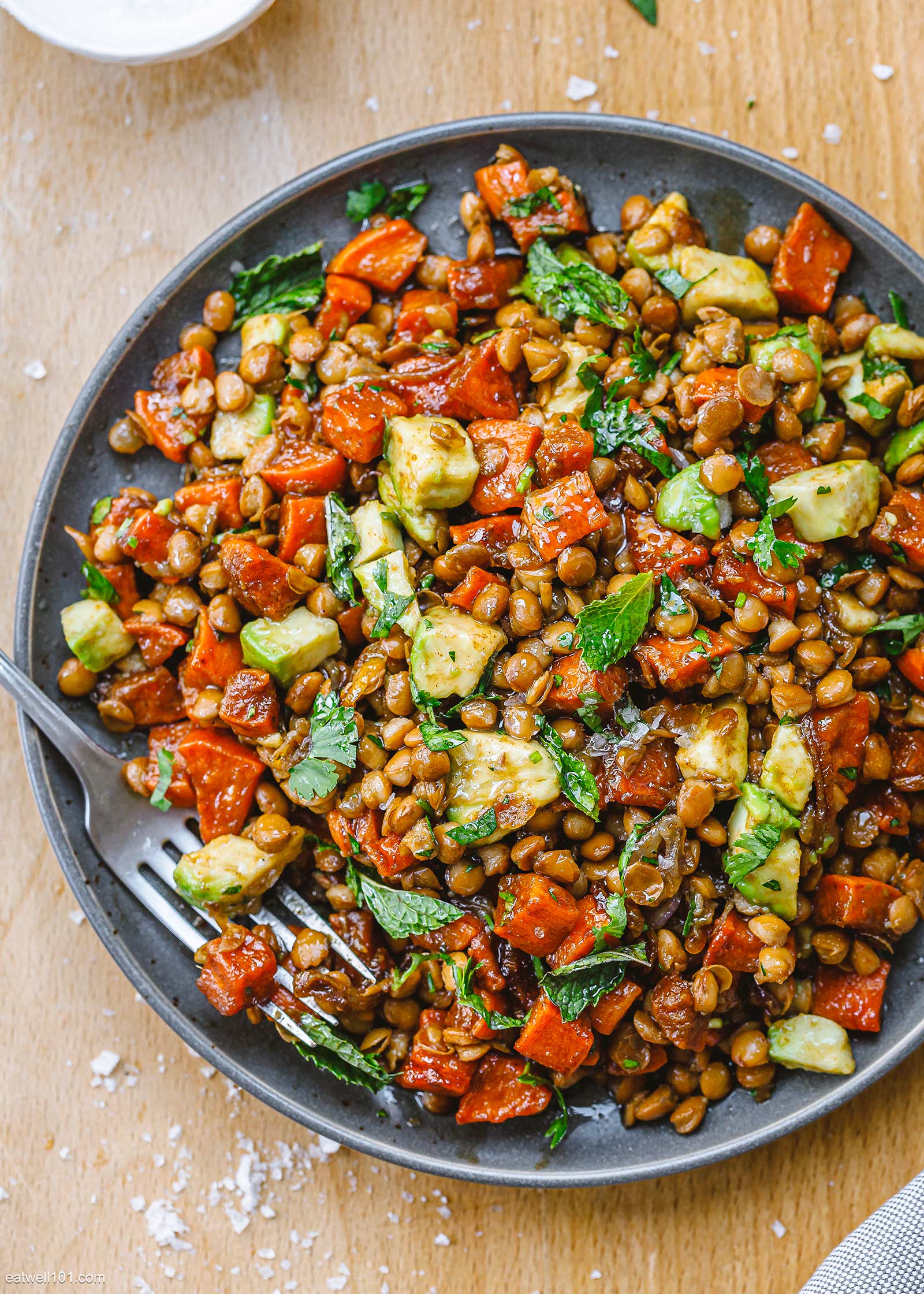 roasted sweet potatoes and lentil salad recipe 1