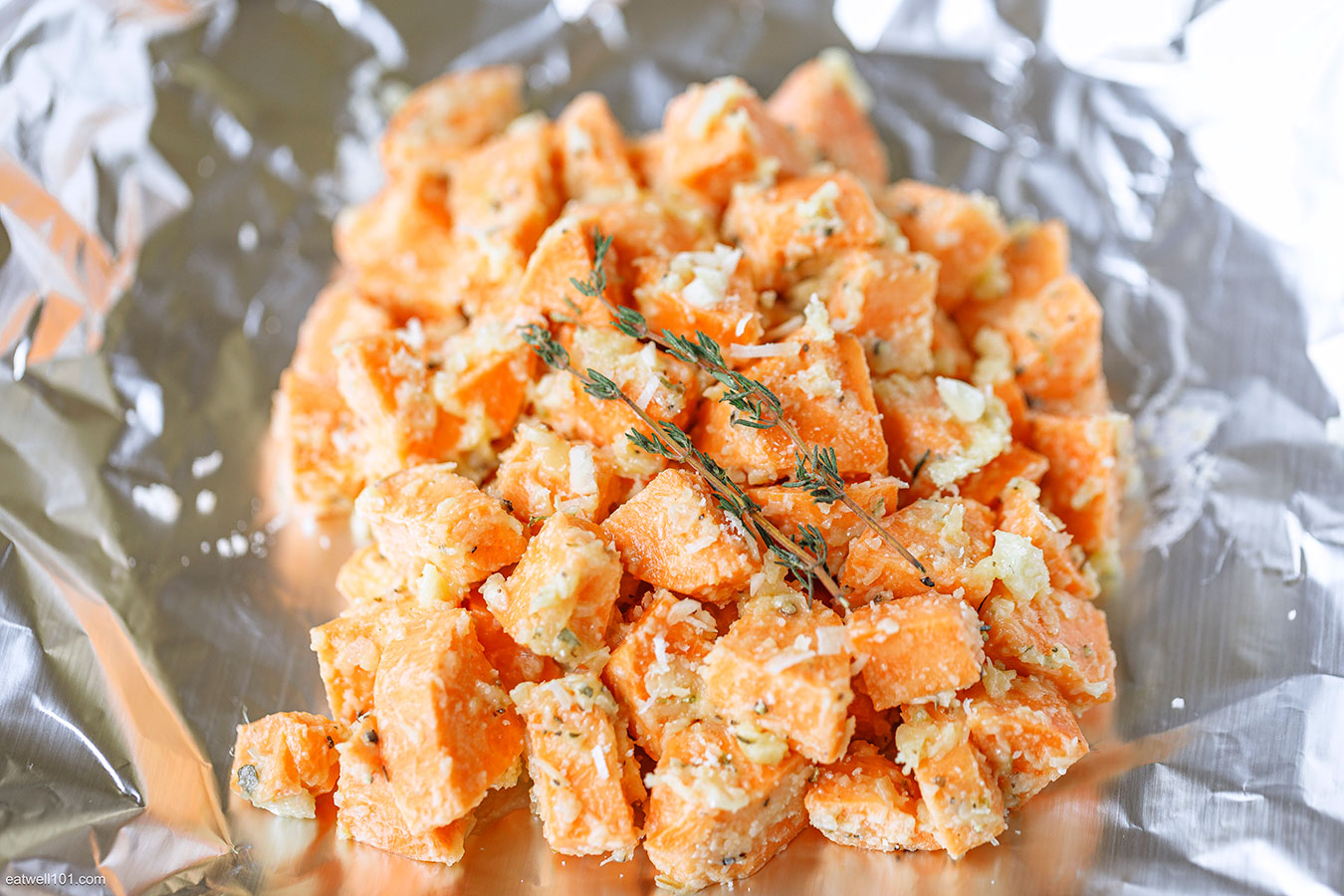 sweet potatoes in foil packets
