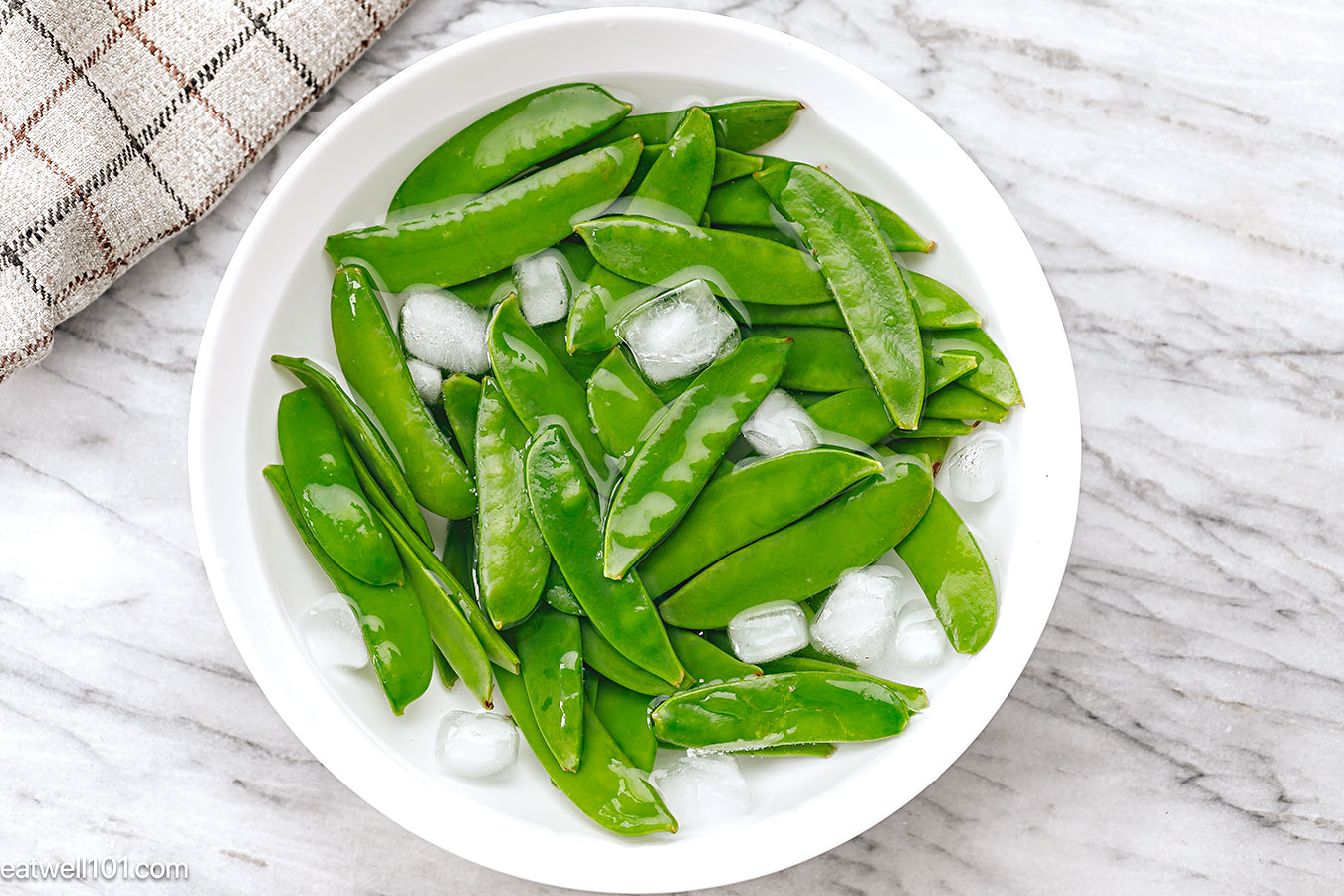 blanched snow peas