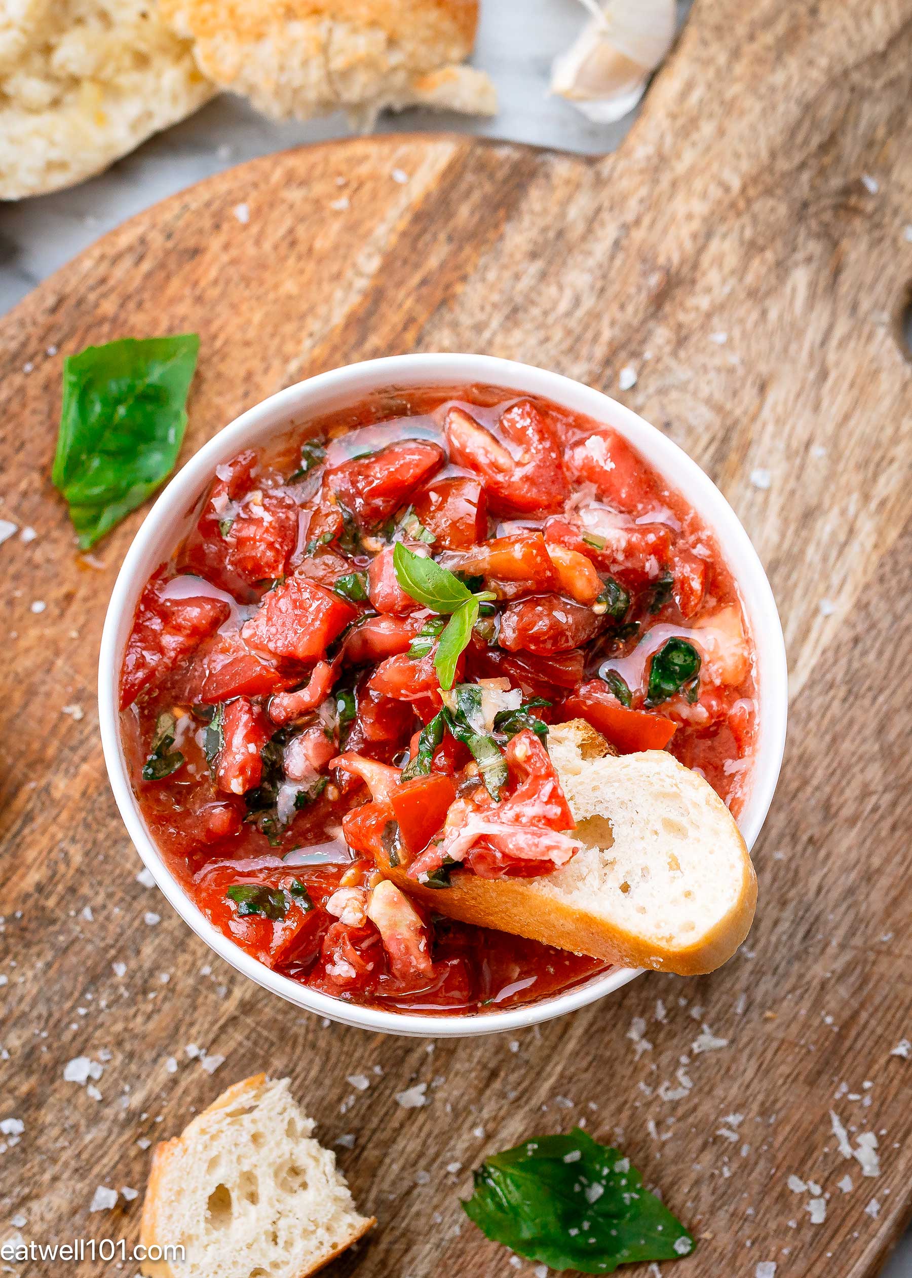 bowl of fresh tomato dip