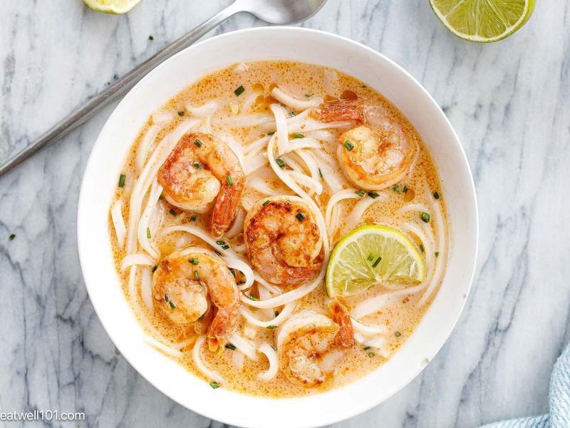 Thai Noodle Soup with Shrimp Recipe — Eatwell101