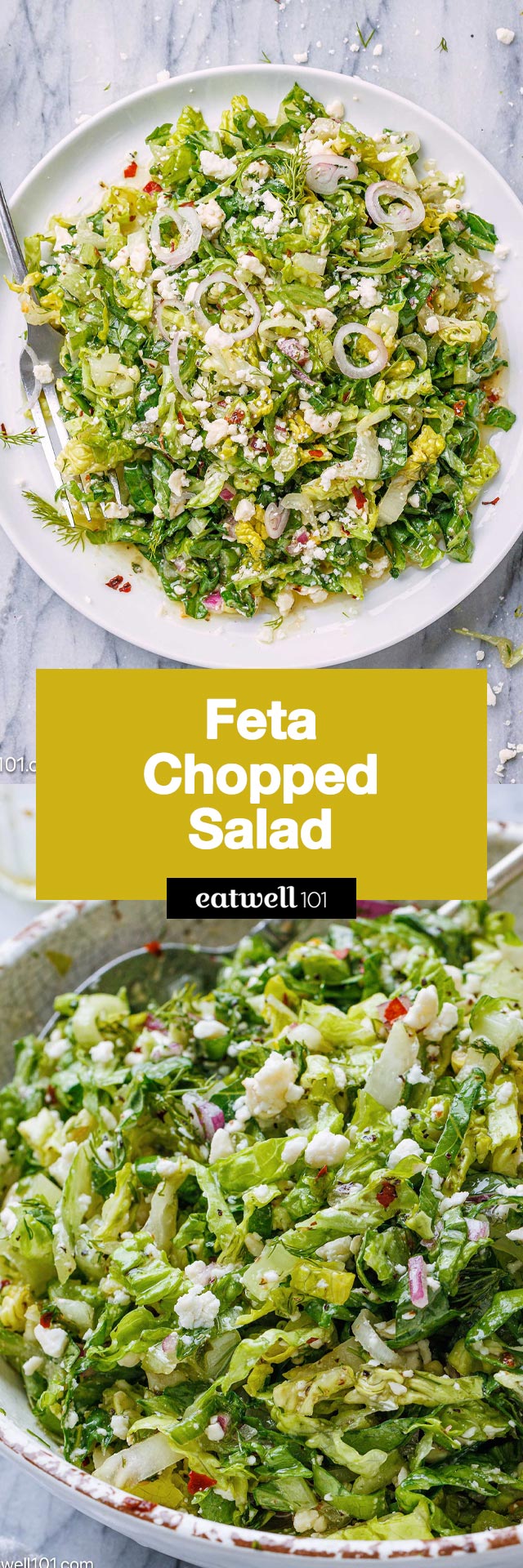 Chopped Feta Salad - #salad #feta #recipe #eatwell101 - Chopped Feta salad is light and refreshing, you can enjoy it as a light lunch, appetizer, or side dish!