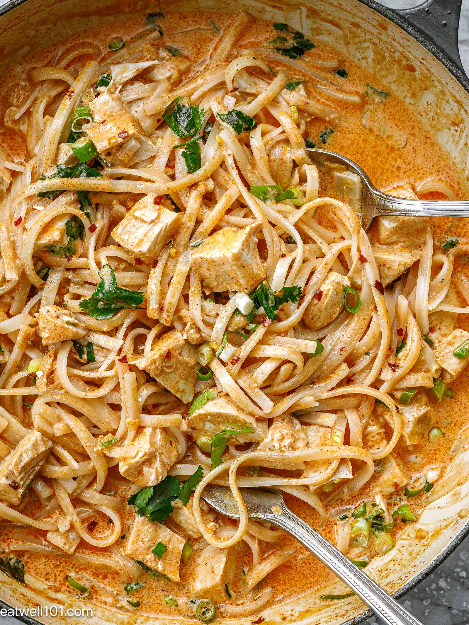 healthy chicken and rice noodles