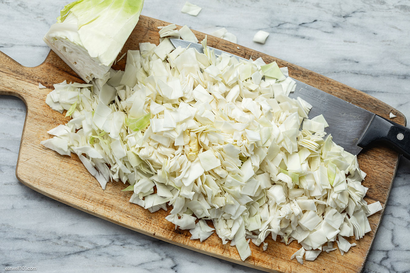 diced cabbage