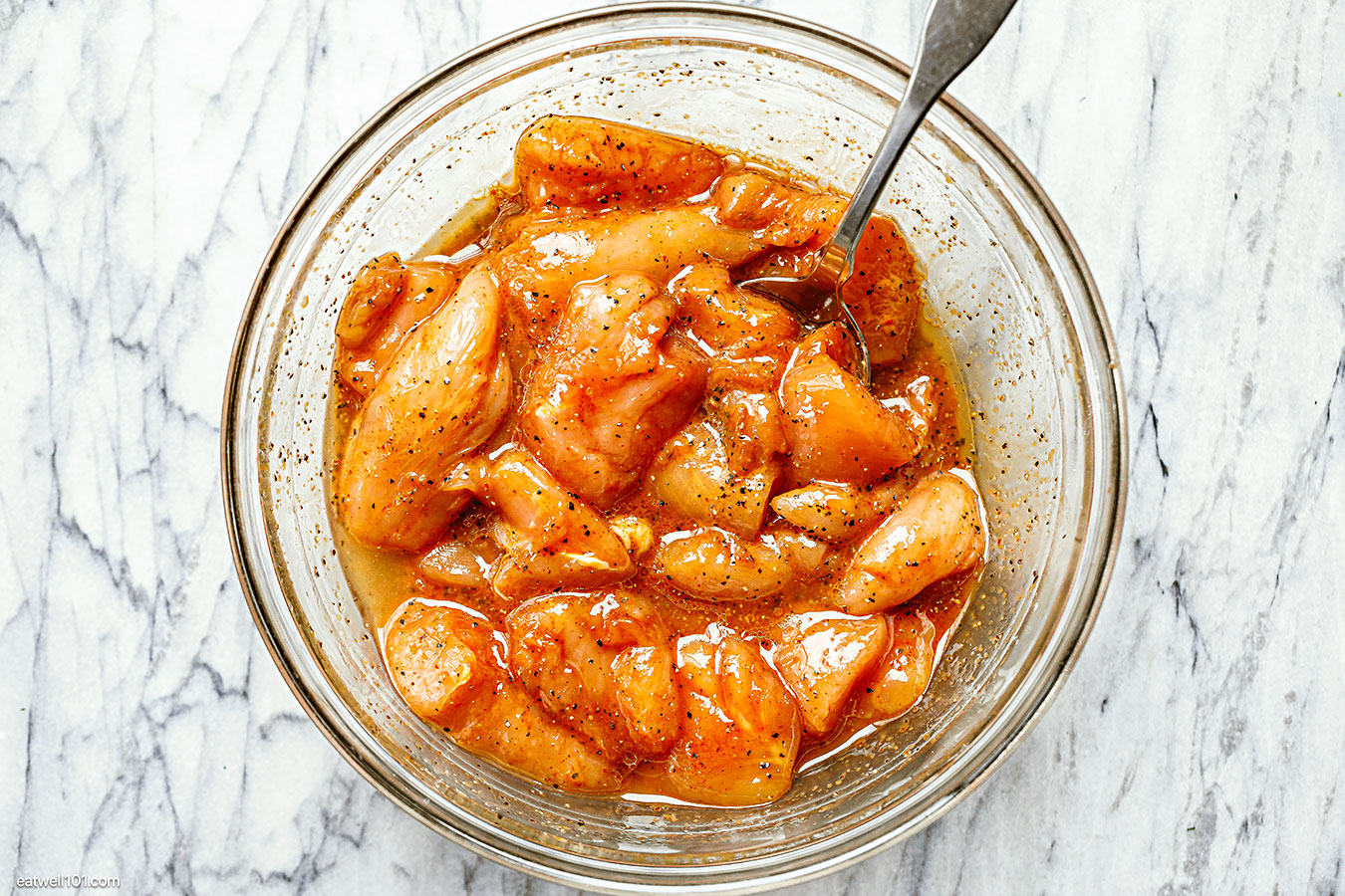 marinated chicken cubes