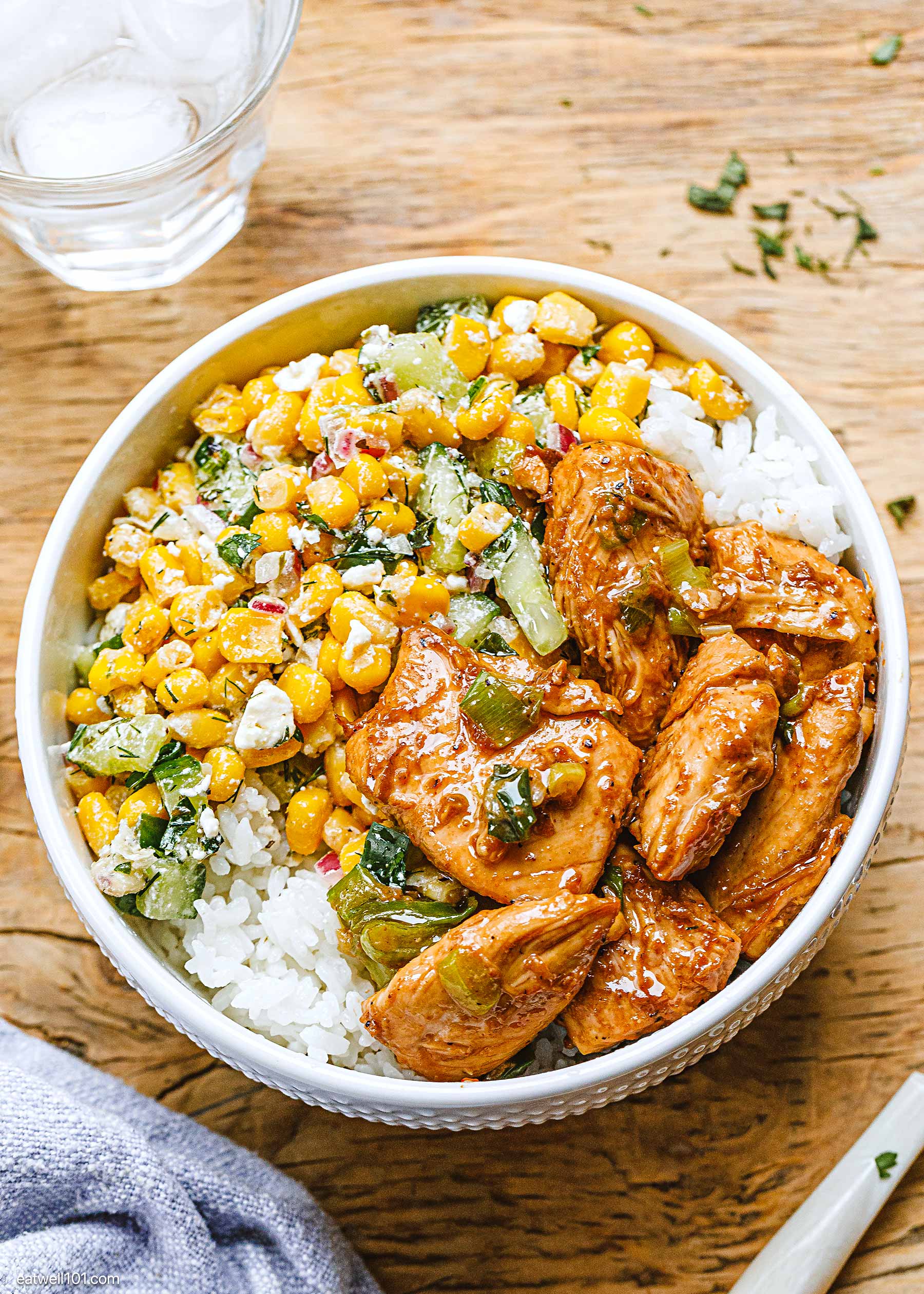 stir fried chicken rice bowl