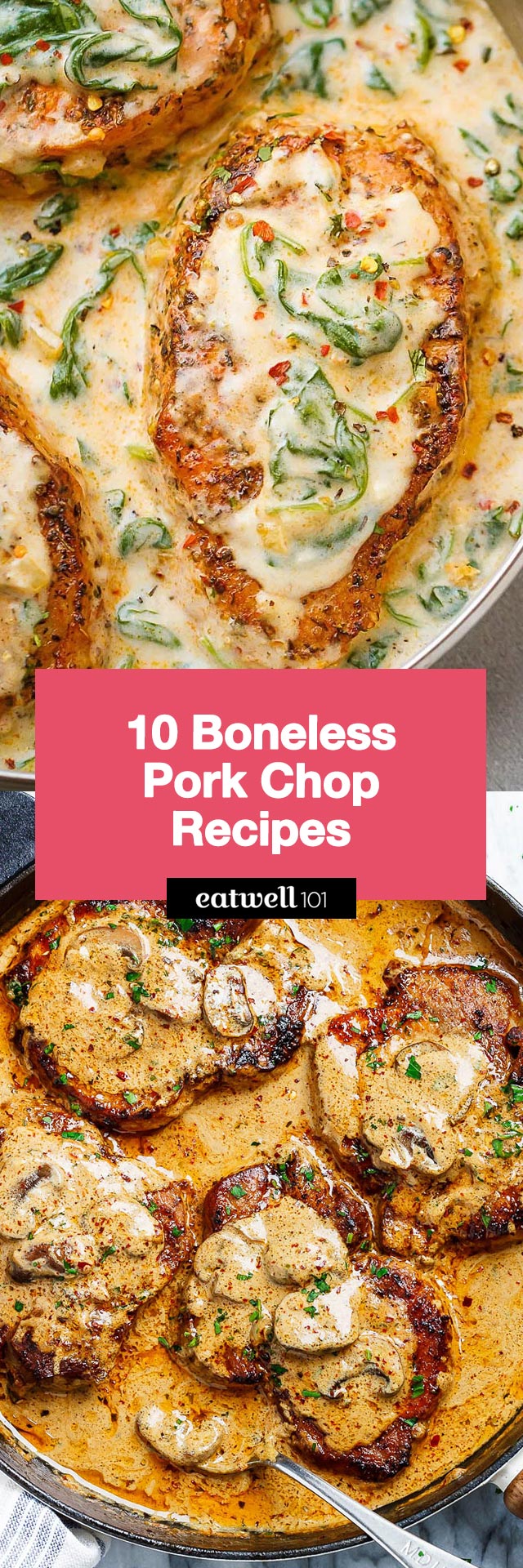 10 Boneless Pork Chop Recipes - #porkchops #recipes #eatwell101 - These boneless pork chop recipes are a lean option for quick and healthy dinners!