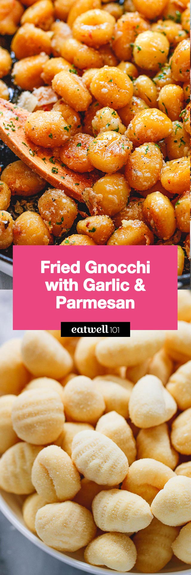 Fried Butter Gnocchi with Garlic & Parmesan - #gnocchi #recipe #eatwell101 - Comfort food at its finest! This easy skillet gnocchi recipe takes only 15 mins to make and is perfect for weeknight dinners.