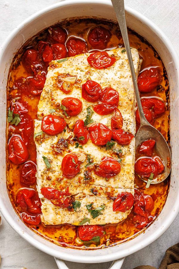 Baked Halibut Tomato - #recipe by #eatwell101 - https://www.eatwell101.com/baked-halibut-recipe-with-tomato