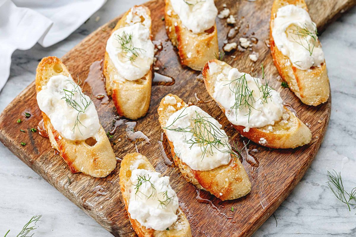 Honey & Goat Cheese Crostinis