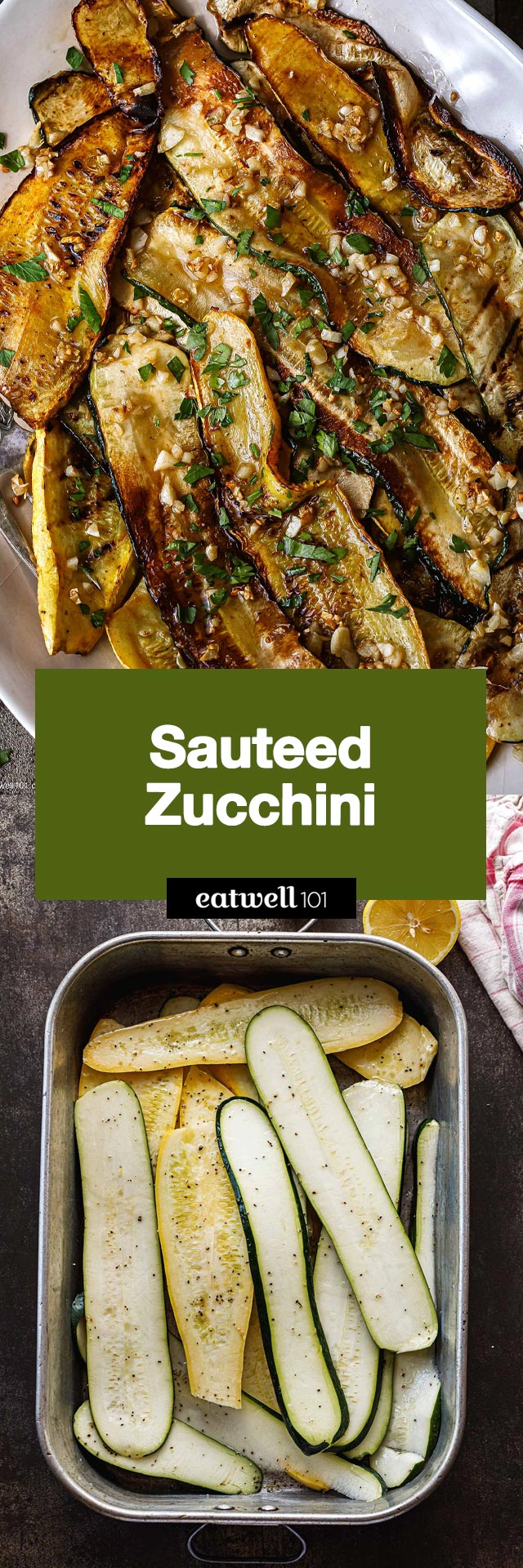 Grilled Zucchini Recipe - #zucchini #recipe #eatwell101 - Our marinated and grilled zucchini recipe features a zesty marinade and a sprinkling of charred flavors. A simple and delicious grilled zucchini recipe for a lighter and healthier side dish! 