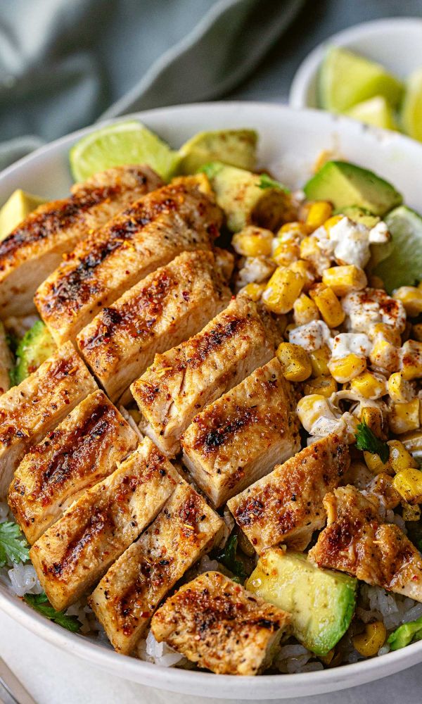 Street Corn Chicken Rice Bowl
