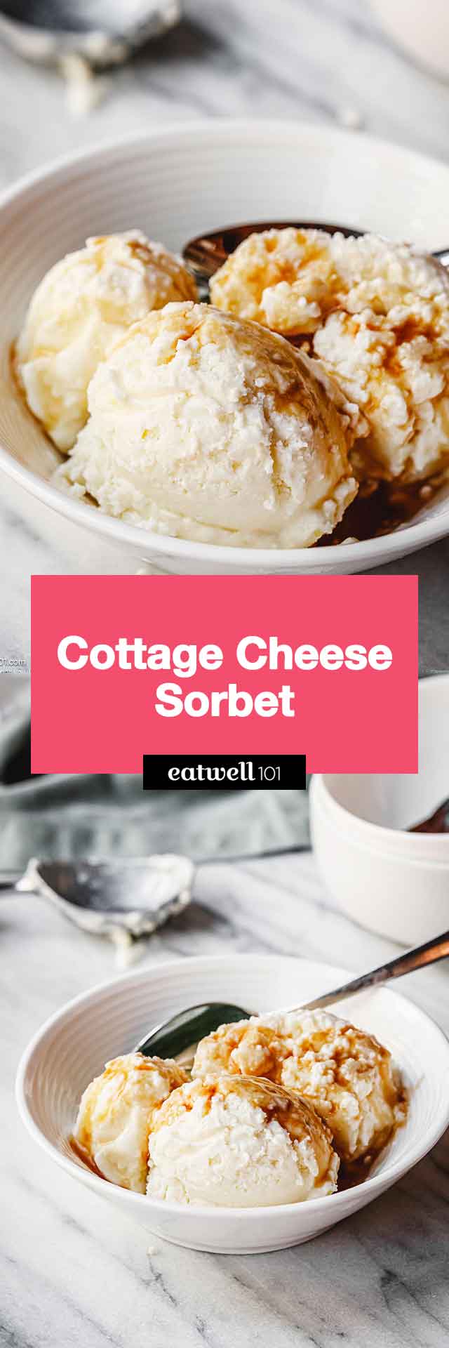 Cottage Cheese Sorbet - #sorbet #recipe #eatwell101 - This cottage cheese sorbet is creamy, healthy and delicious. The perfect dessert for summer!