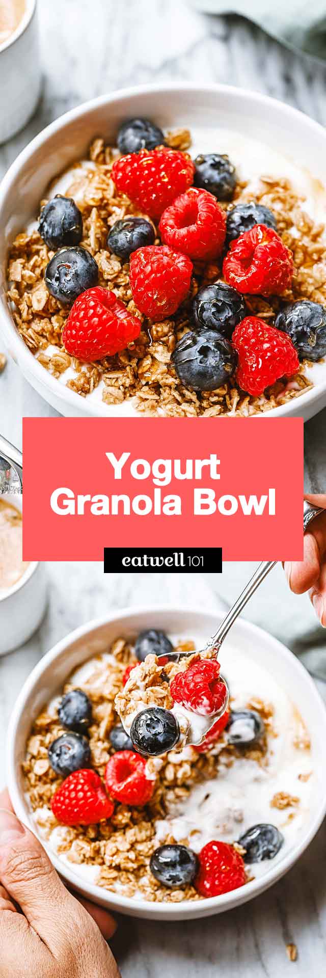 Yogurt Granola Bowl - #granola #breakfast #bowl #recipe #eatwell101 - This yogurt and granola breakfast bowl will help you start your day off right and takes only 5 minutes to make!