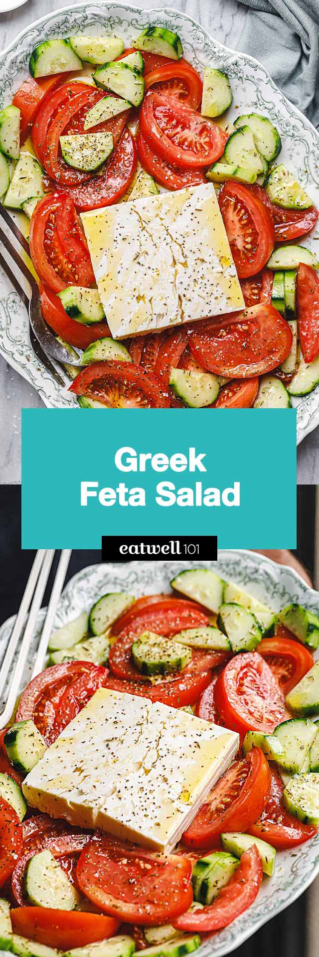 This Greek Feta salad is made in a cinch with simple ingredients, for a lunch or a light dinner.
