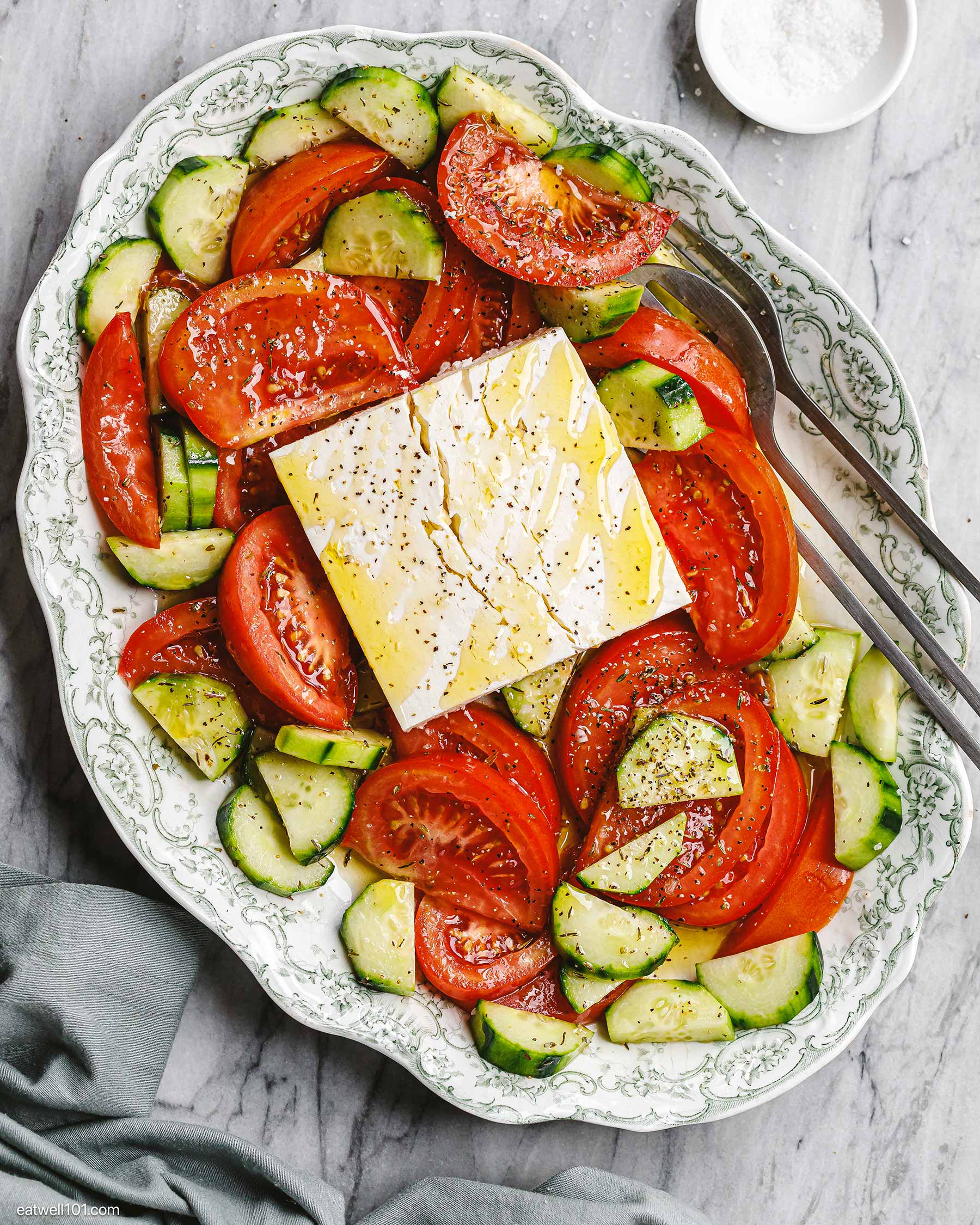 tomato cucumber feta salad