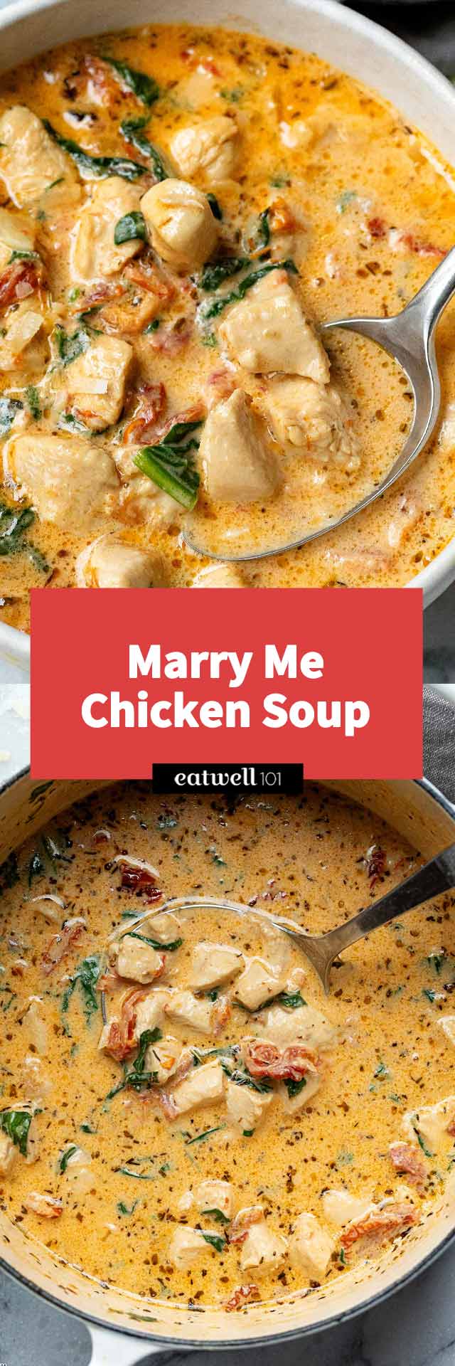 Marry Me chicken soup is a bowl of pure comfort. Try it on a chilly evening!